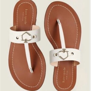White Sandals Kate Spade sandals thongs slip on white faux patent leather iconic